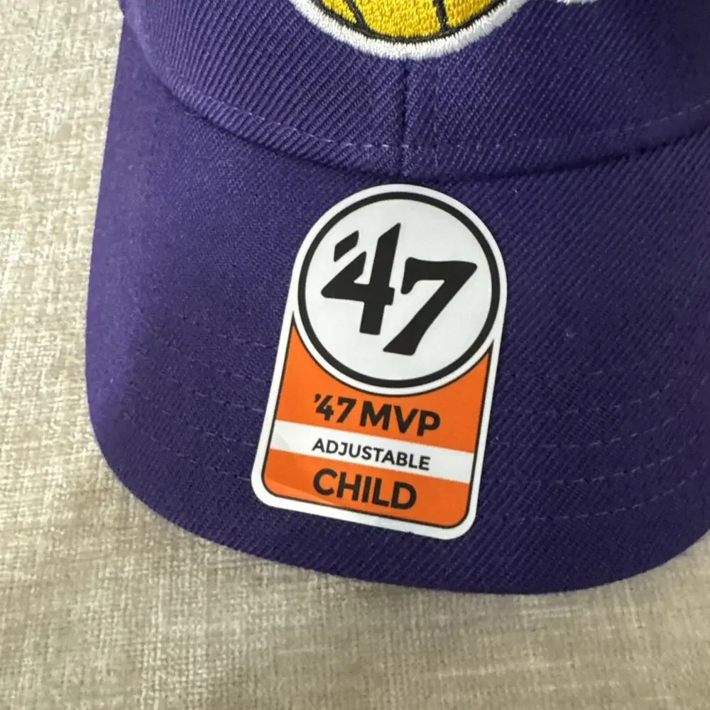 Los Angeles Lakers Youth Hat Purple ’47 MVP Adjustable NBA Basketball Cap New